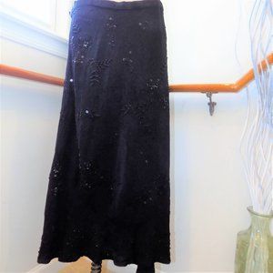 CHICO'S DESIGN Black Beaded Sequins Semi Formal Skirt Plus Size 1
